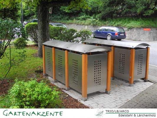 Tonnenhaus aus Lochblech für 3 Mülltonnen