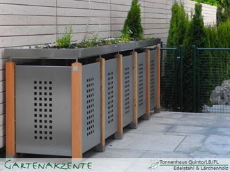 Müllbox Quinto Blech Edelstahl