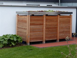 Mülltonnenbox Holzlatten waagerecht TRIO 240 FL